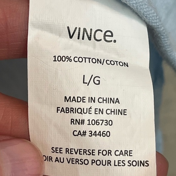 Vince. Womens Long Sleeve Drop Shoulder Top White Blue Fade Boho Beach - Picture 4 of 15